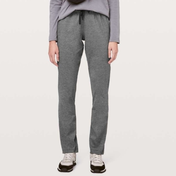 Lululemon On The Fly Pants Full Length Grey Office Scrubs Joggers Work Size 8 - Picture 1 of 15
